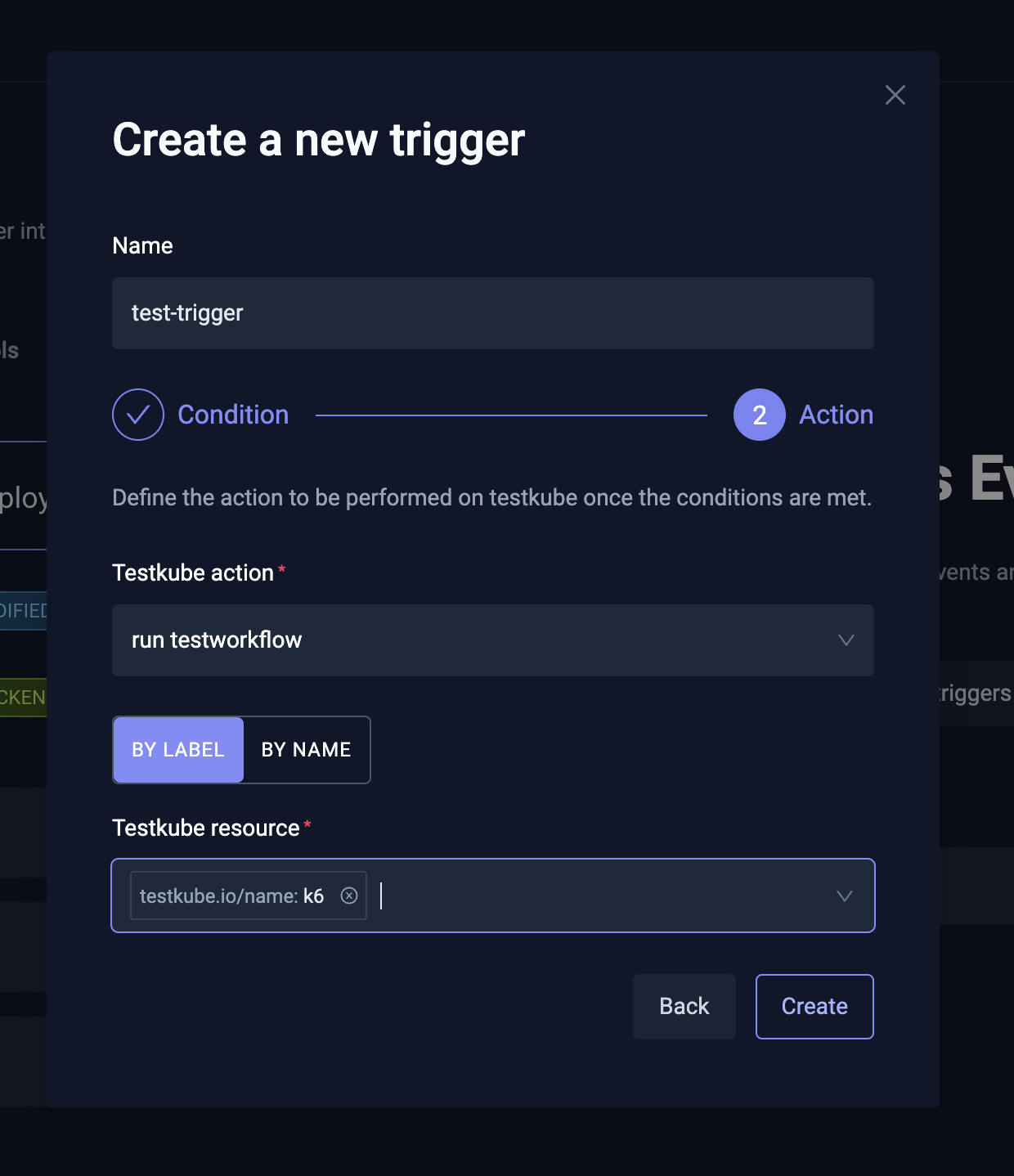 Create Trigger Action