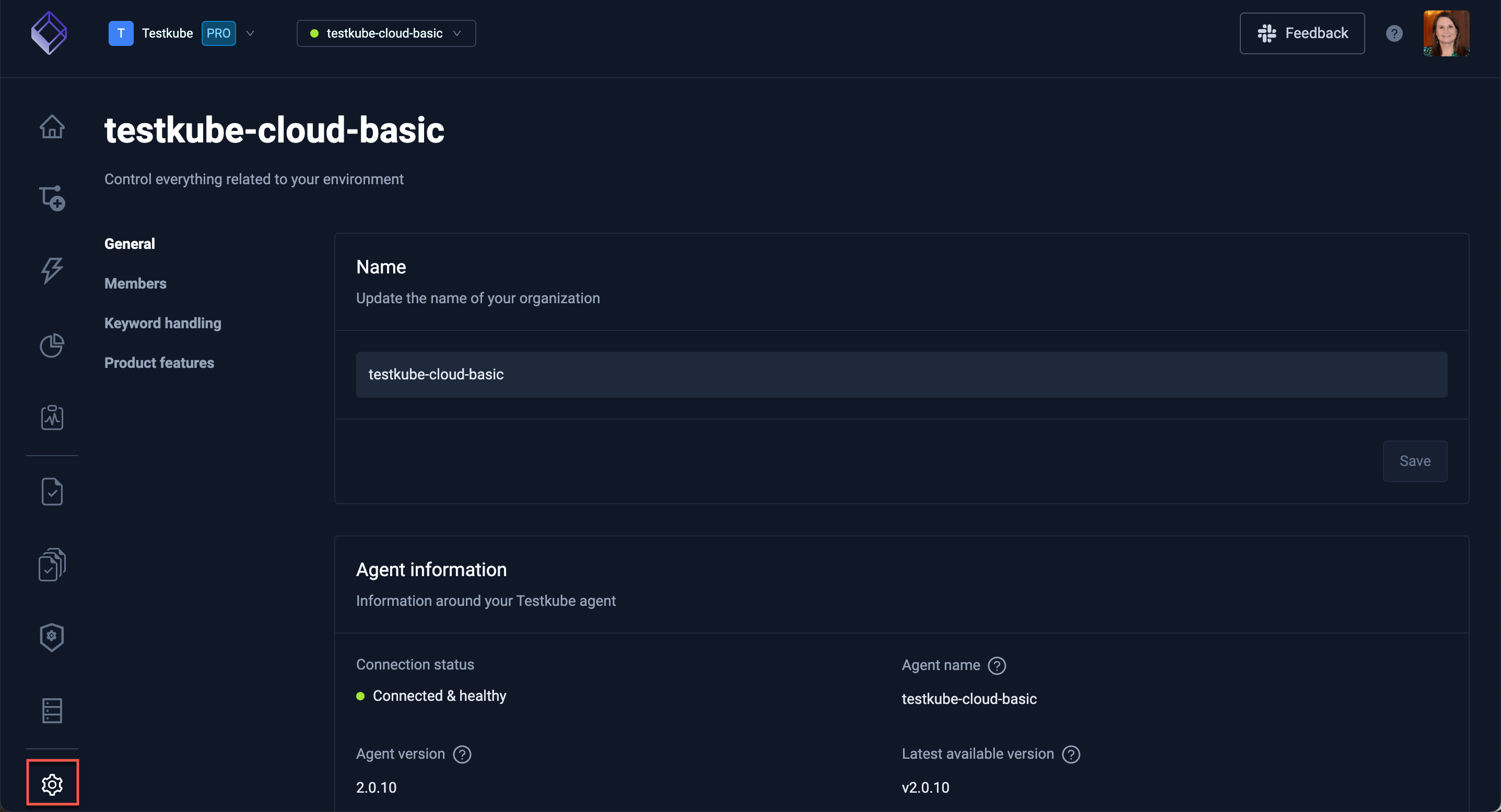 Settings Dashboard